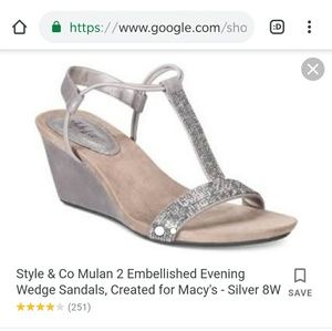 Style & Co Mulan 2 Embellished Evening Wedge